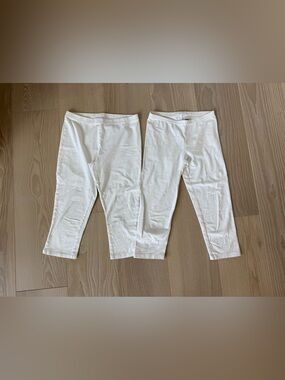 Old Navy White Girls' Cotton capri Leggings Set of 2